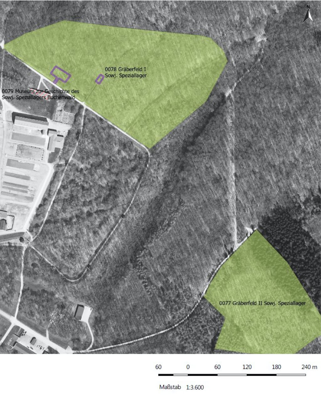 Lageplan der Gräberfelder Lageplan