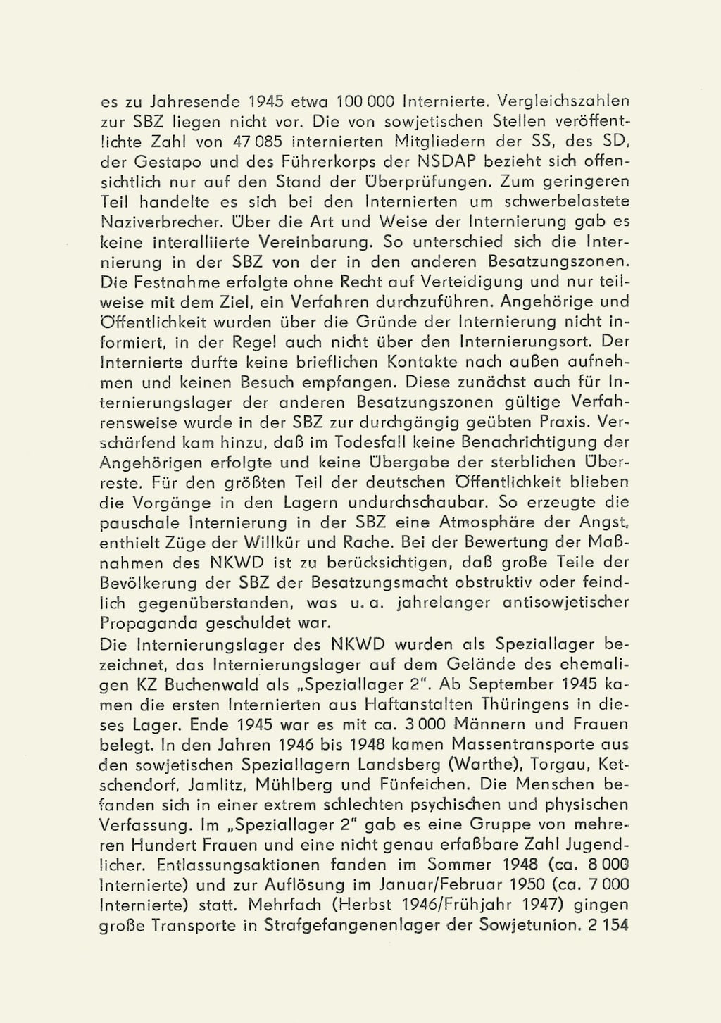 Erstes Informationsblatt zum Speziallager Veröffentlichung