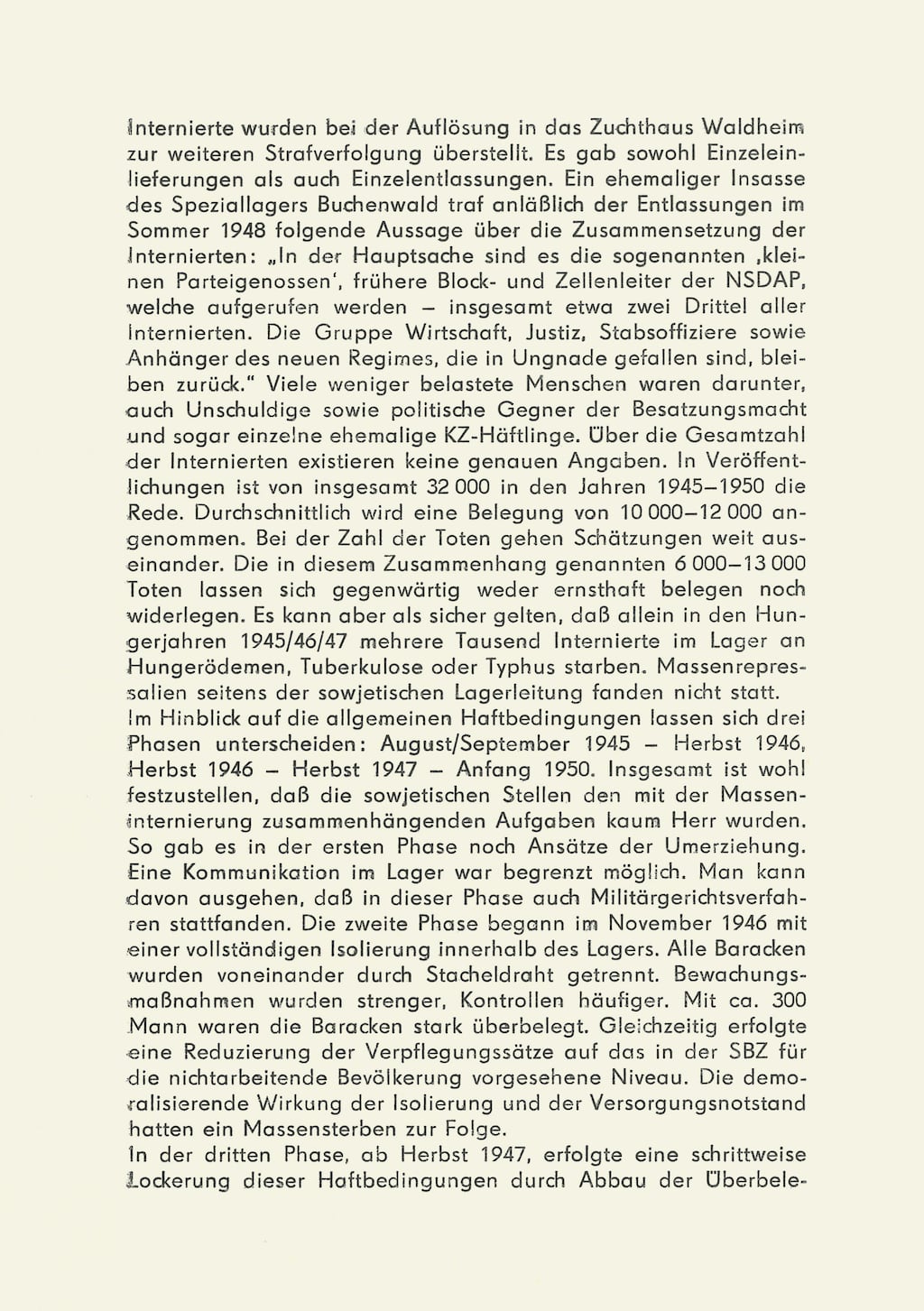 Erstes Informationsblatt zum Speziallager Veröffentlichung