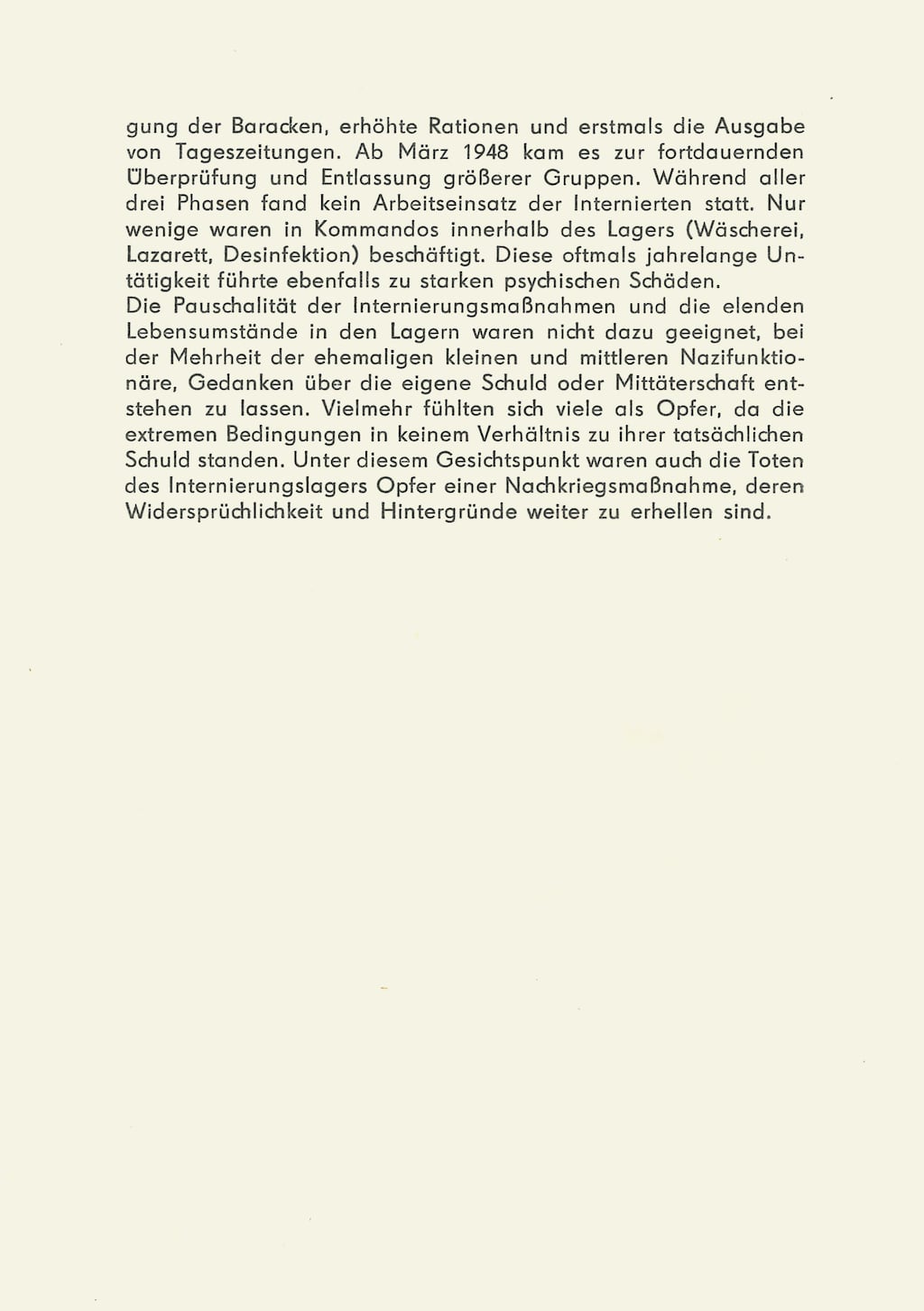 Erstes Informationsblatt zum Speziallager Veröffentlichung